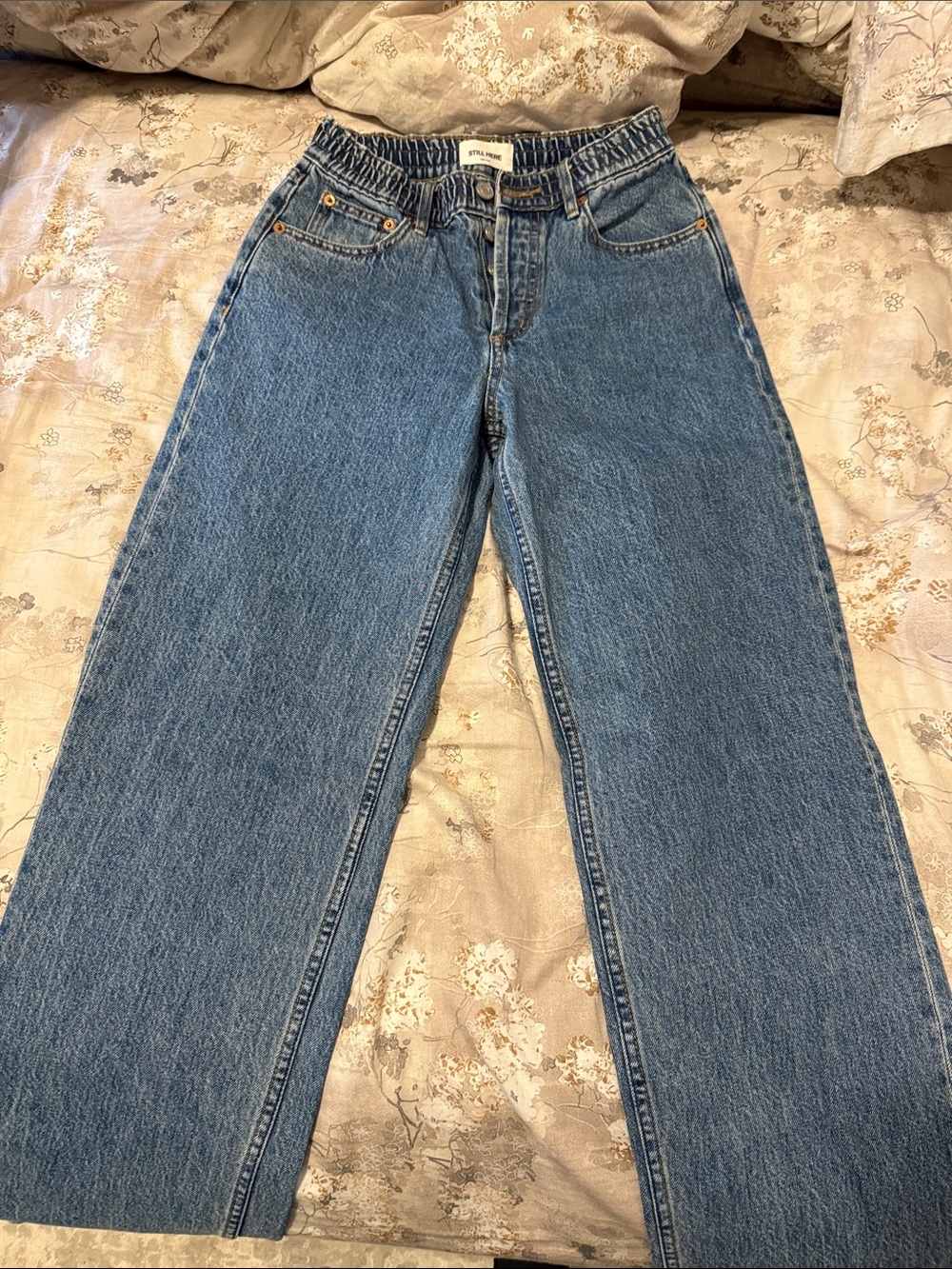 Still Here Straight Leg High-Rise Women’s Jeans in Medium Blue